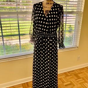 Classic black and white polka dot maxi